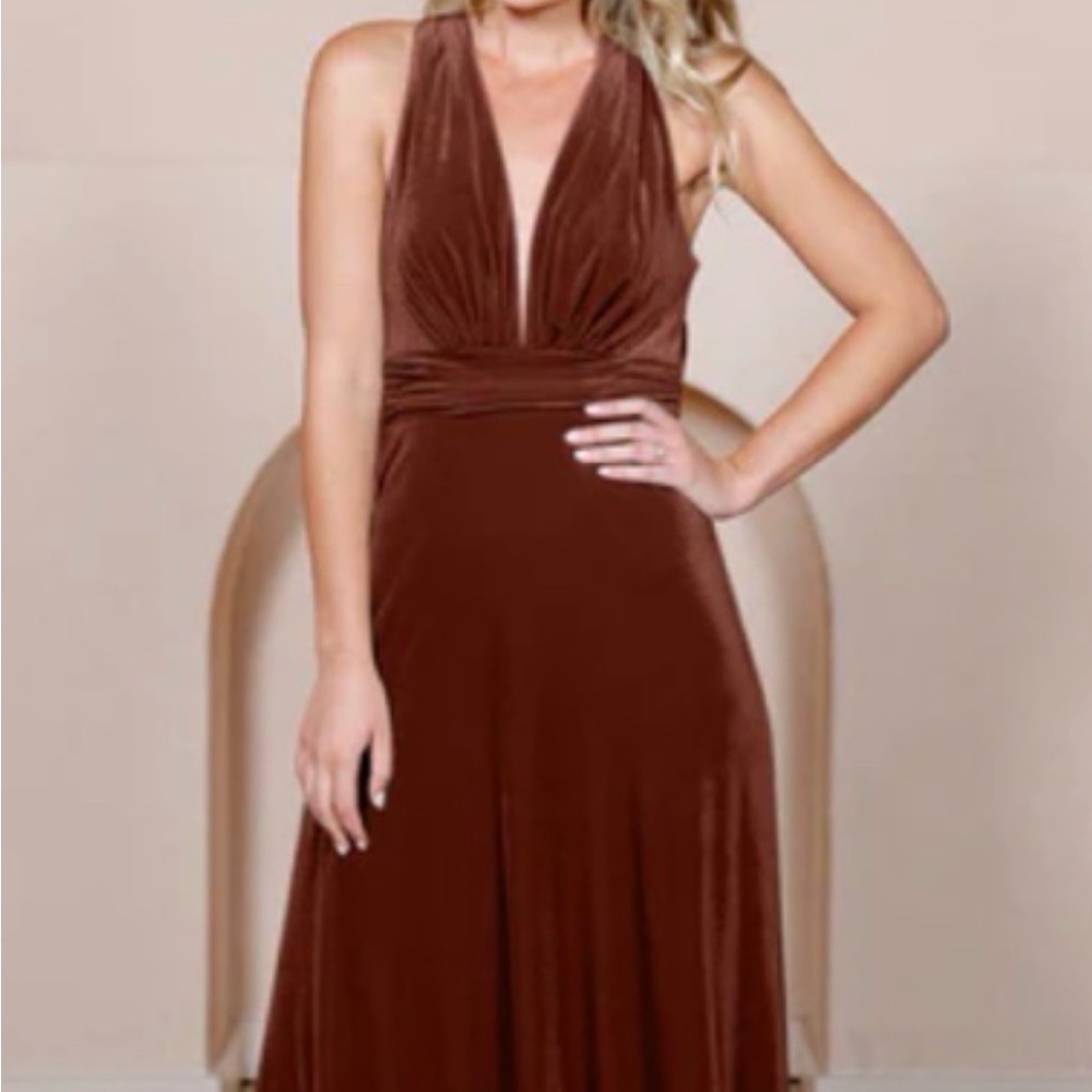 Revelry Brown Maxi Dress